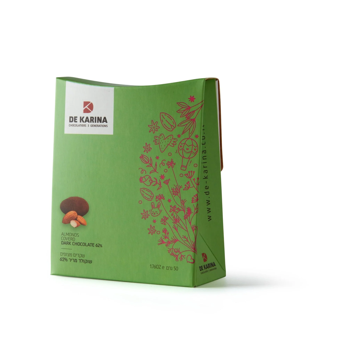 De Karina - dark chocolate coated almonds 62% | fur