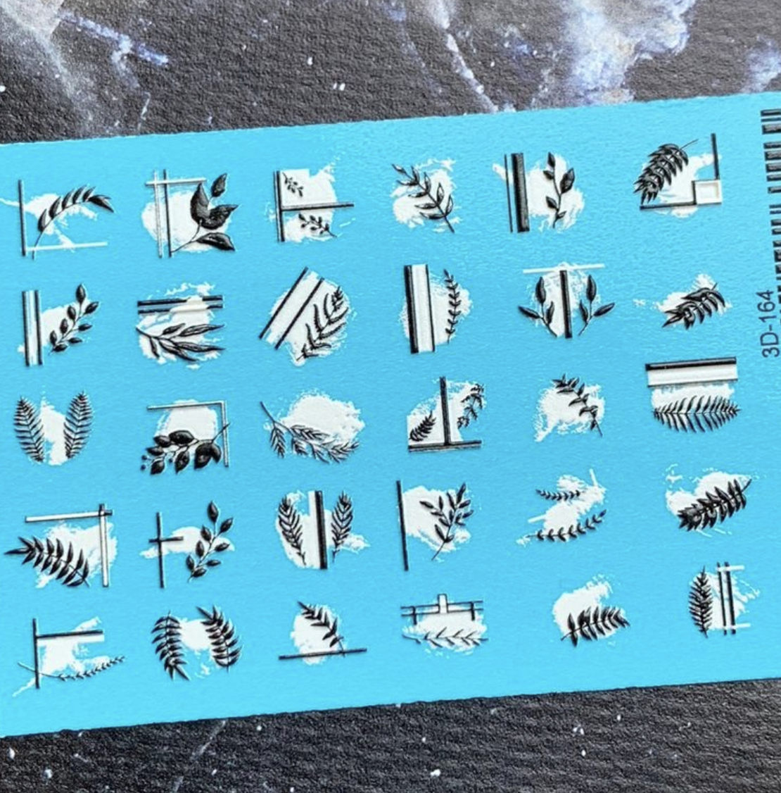 סליידר עלים וגיאומטריה שחור ולבן 3D164
