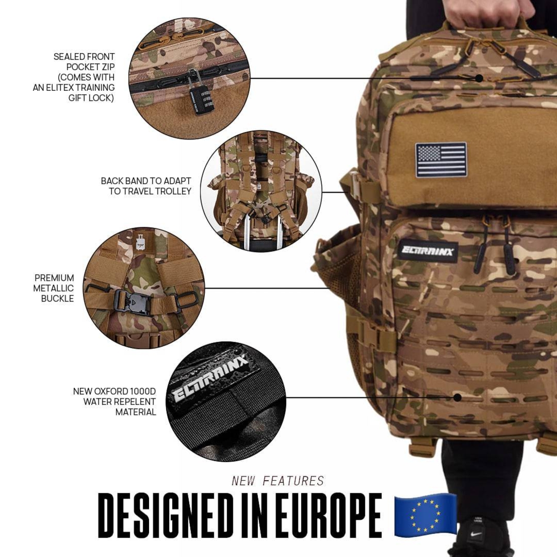 תיק טקטי 45l - V2 - מנומר צבאי - Elitex Training