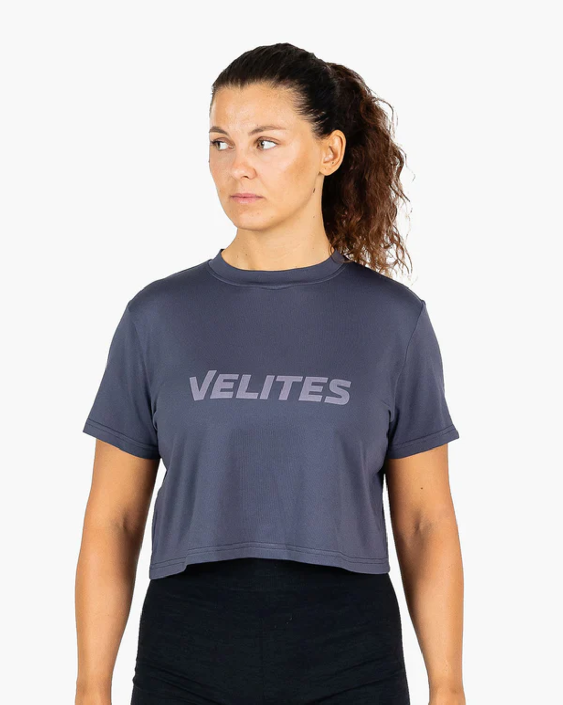 חולצת Velites HOLO Crop אפורה כהה נשים