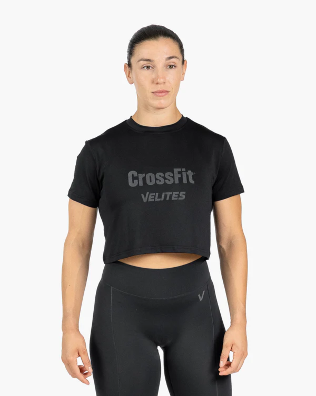 חולצת Velites HOLO Crop  - מהדורת CrossFit - שחור