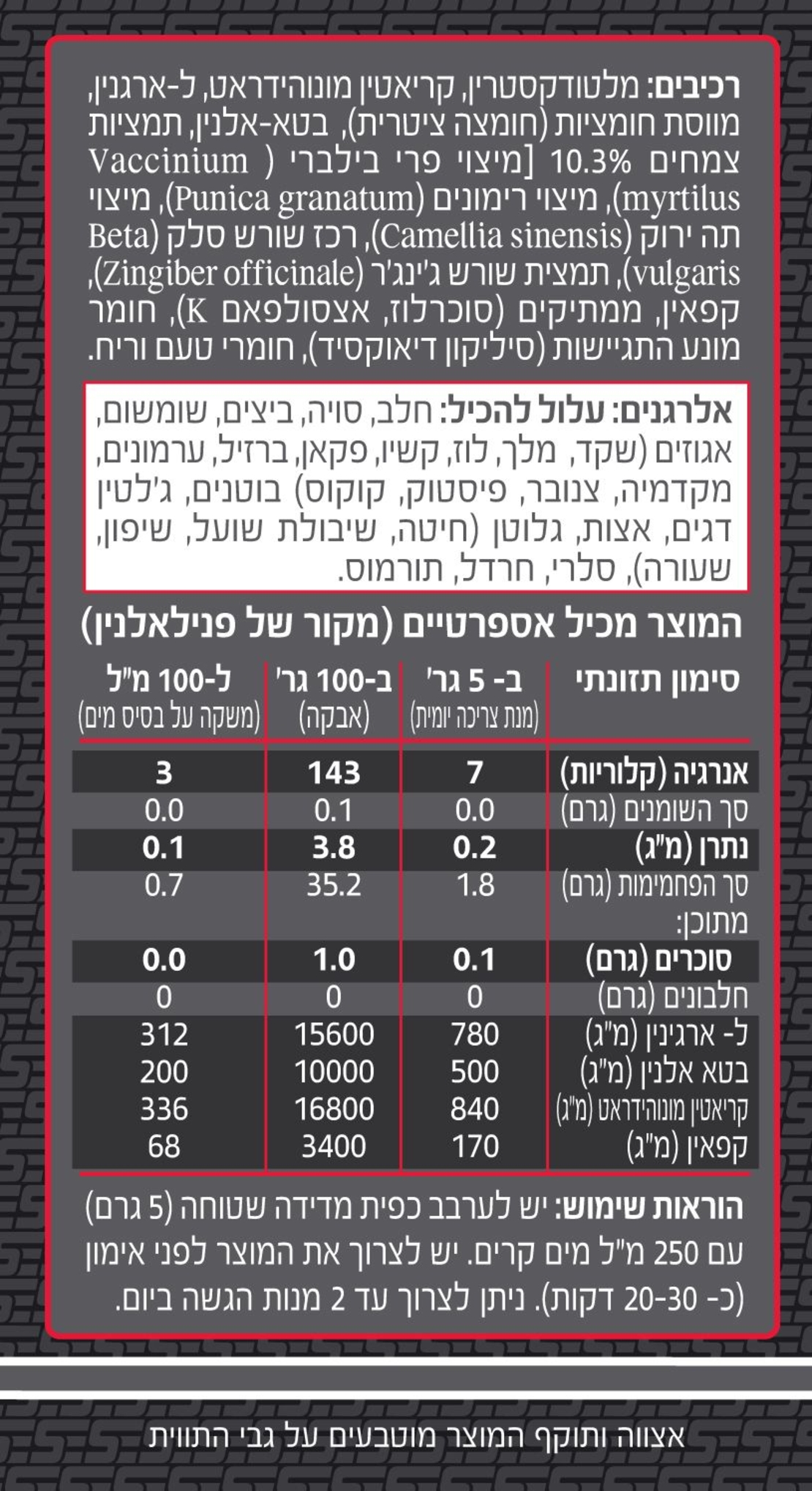 PRE-WORKOUT – תוסף קדם אימון מבית סופר אפקט בטעם פירות יער