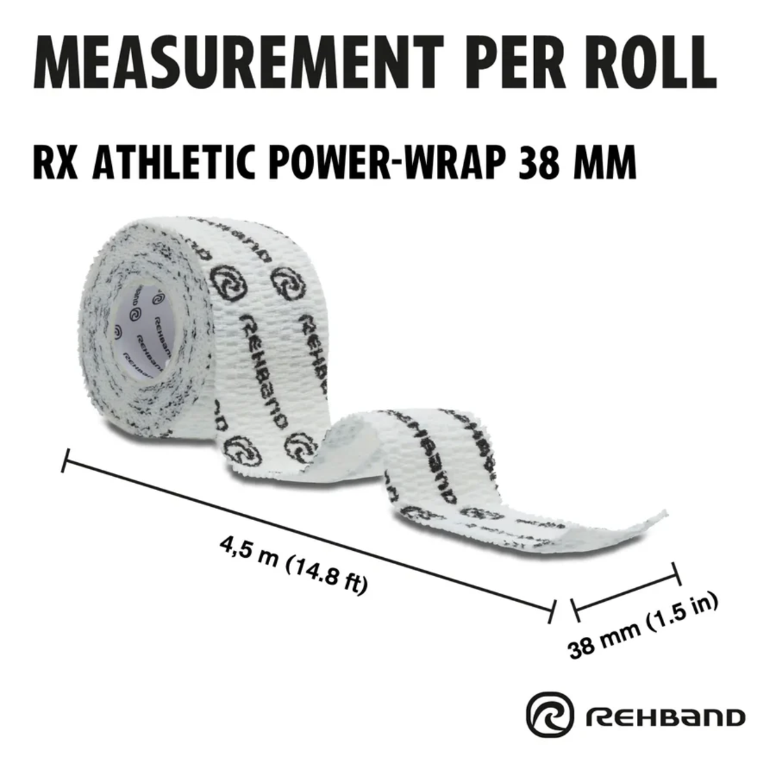 טייפ אצבעות RX Athletic Power-Wrap מבית Rehband - לבן (3 יחידות)