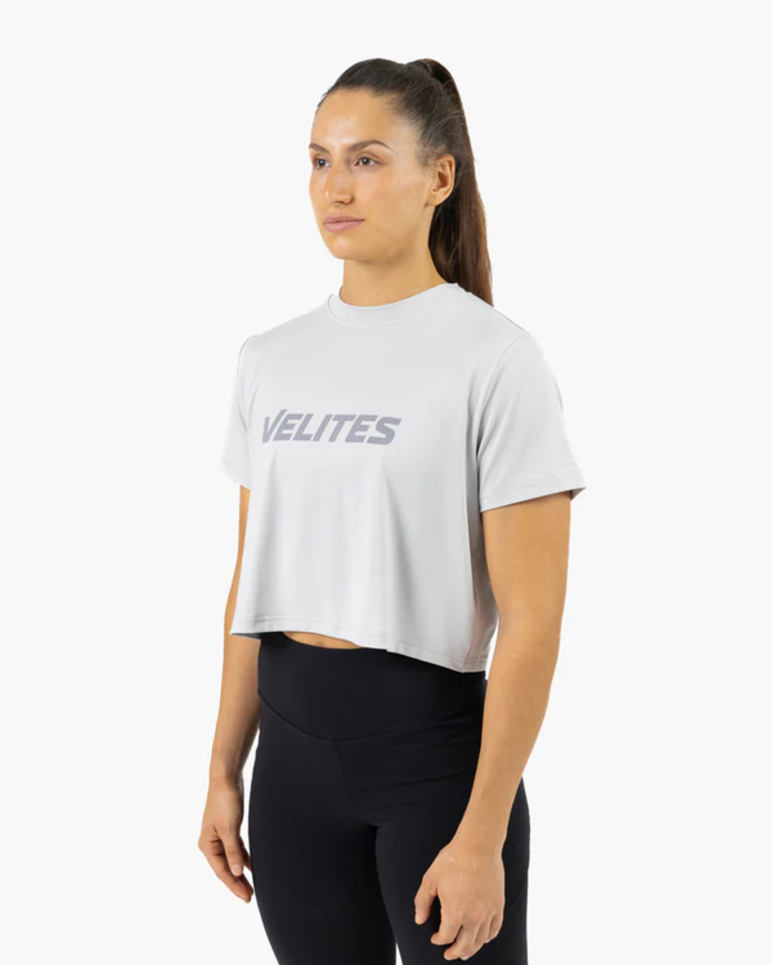 חולצת Velites HOLO Crop אפורה