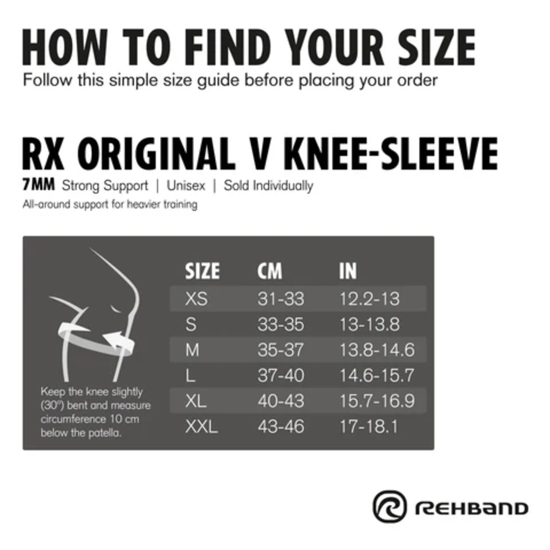 RX Original V Knee Sleeve 7mm - Rehband