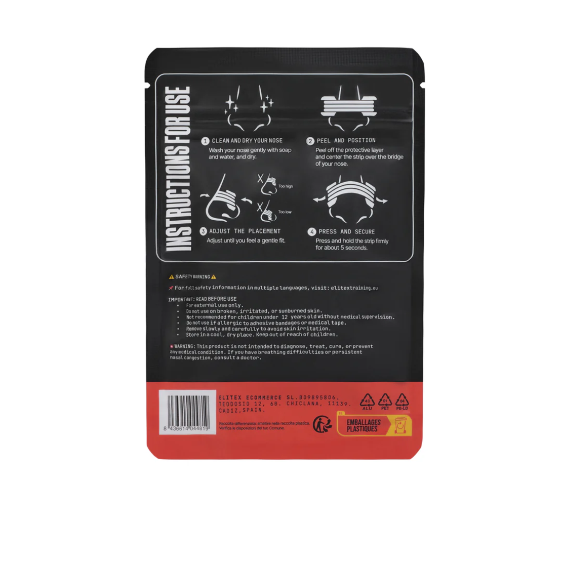 מדבקות אף עם תמצית אקליפטוס לנשימה טובה יותר  - מבית Elitex Training  - אריזת 30 יחידות