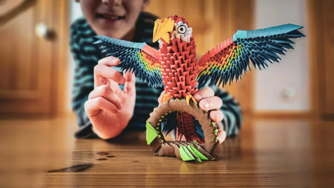 אוריגמי 3D - תוכי