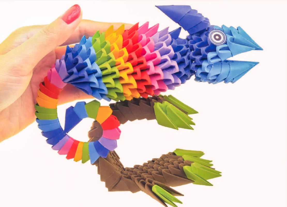 אוריגמי 3D - זיקית