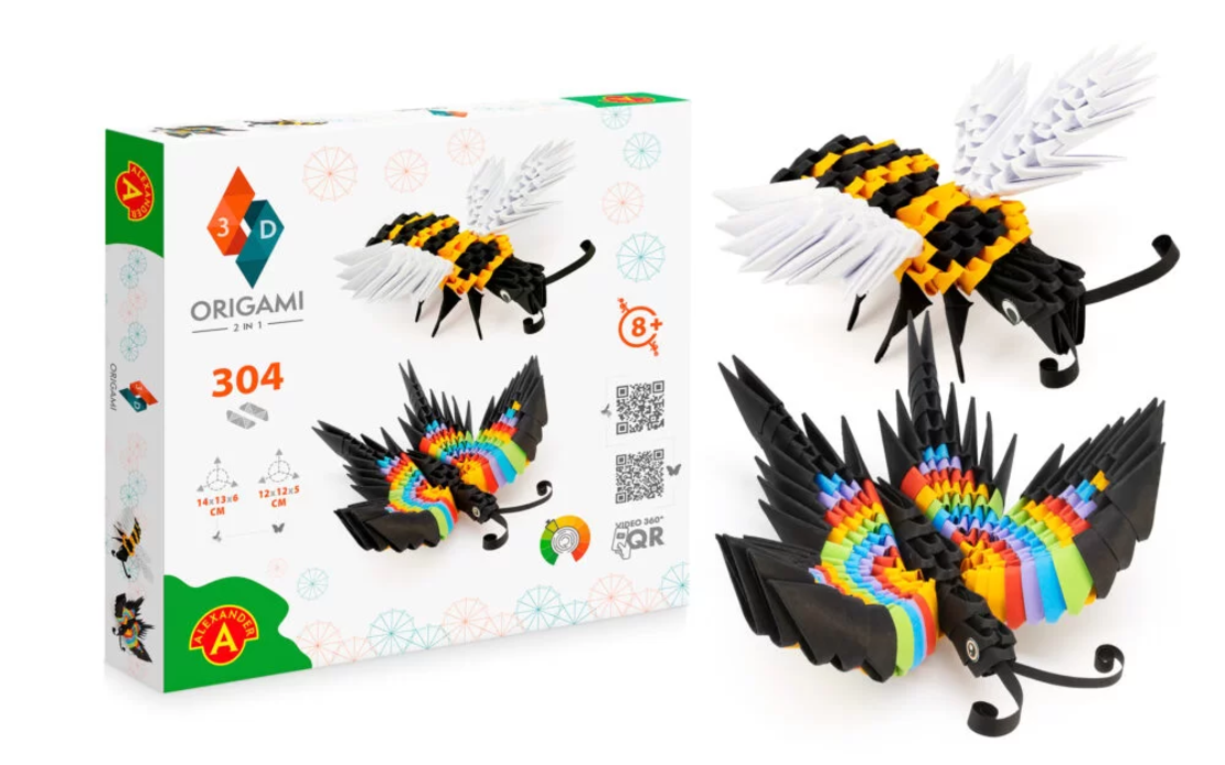 אוריגמי 3D - דבורה ופרפר