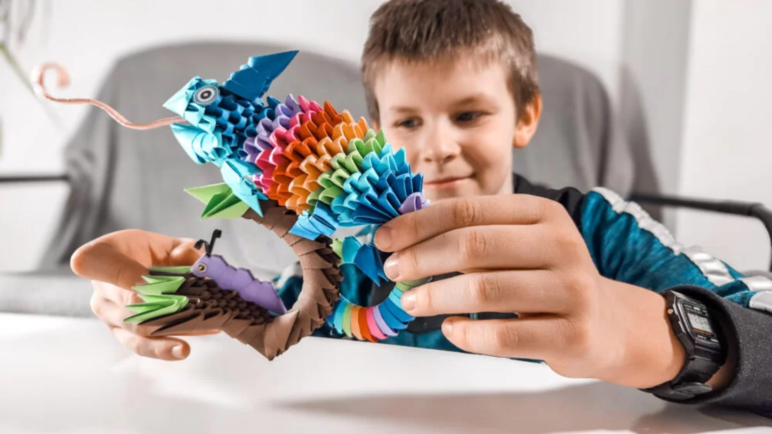 אוריגמי 3D - זיקית