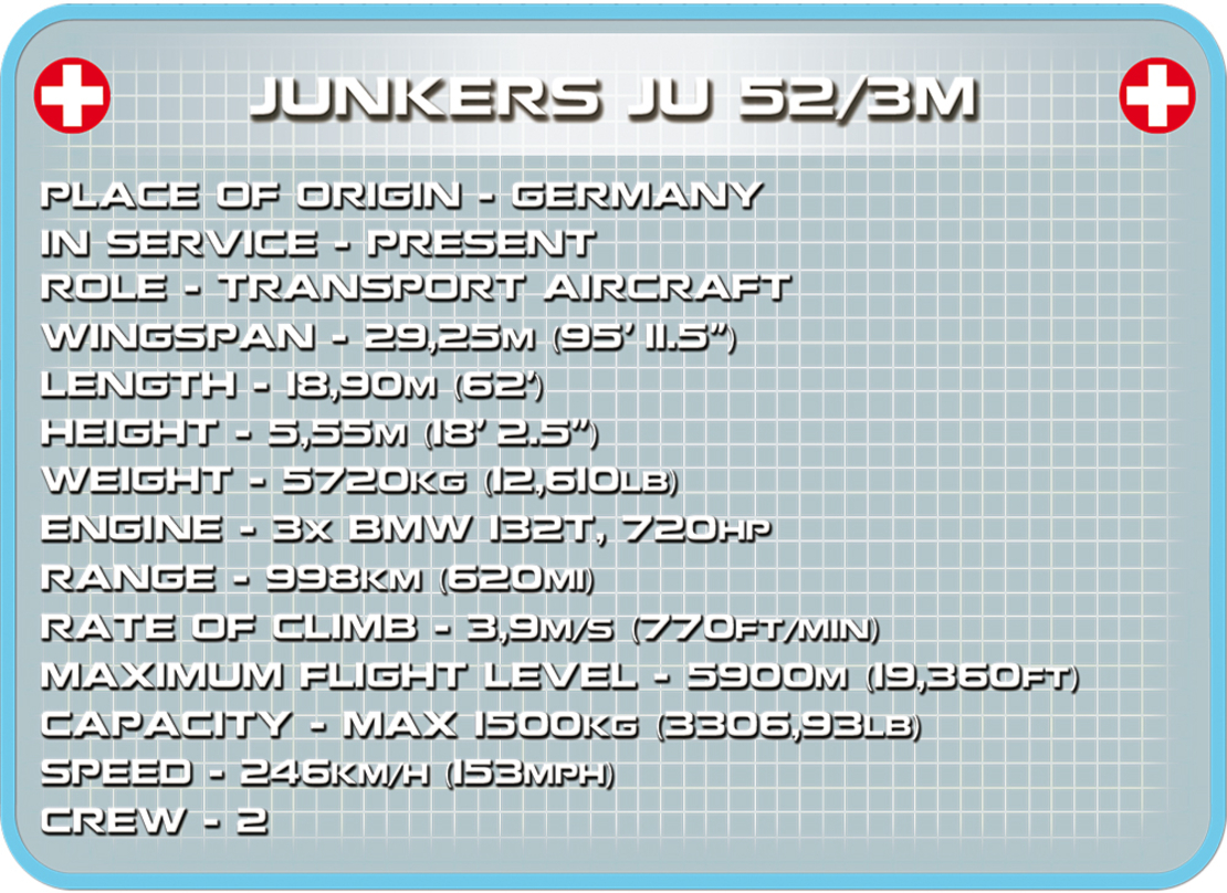 יונקרס  JUNKERS JU 52/3M שוויצרי 