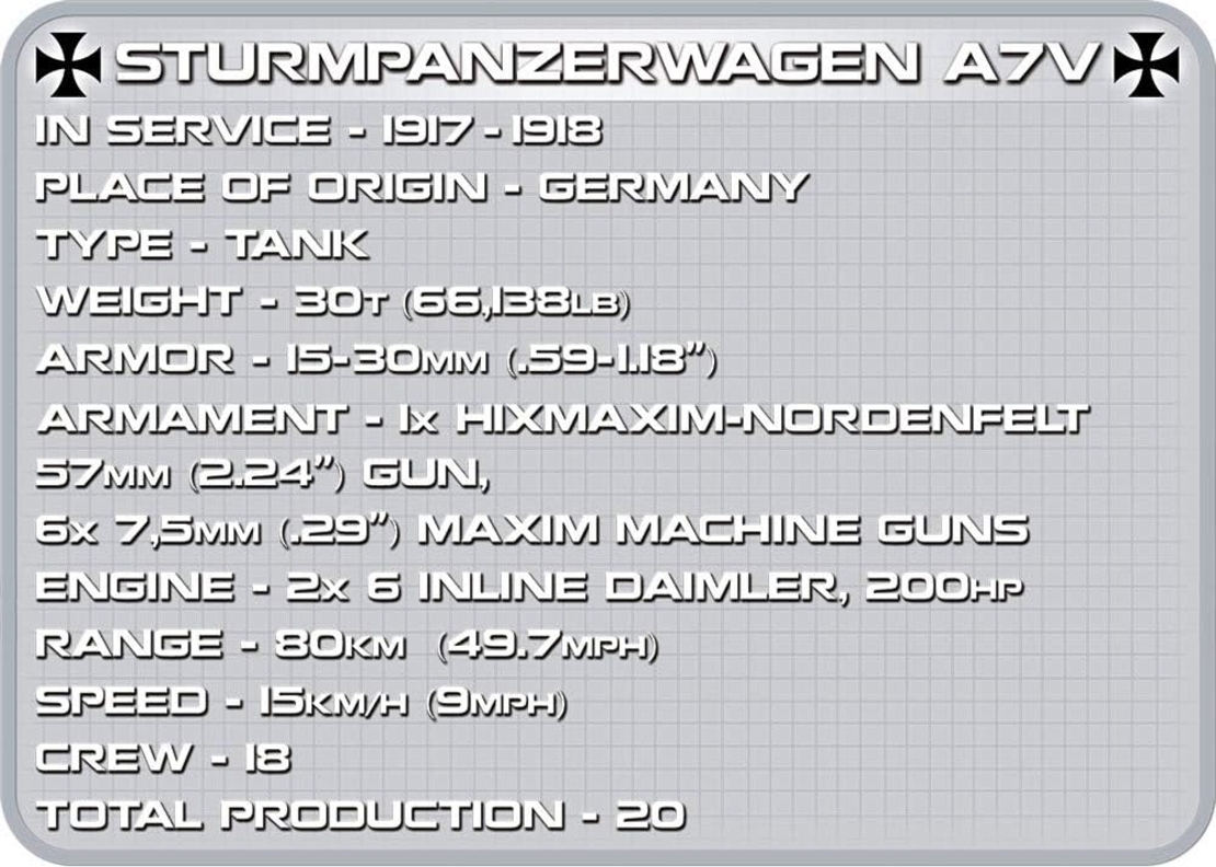 טנק שטרומפאנצרוואגן STURMPANZERWAGEN A7V