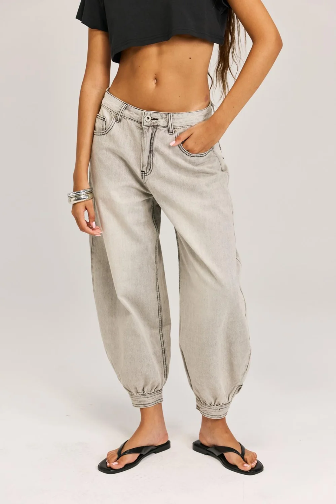 ג׳ינס מוניק - אפור TIAGO