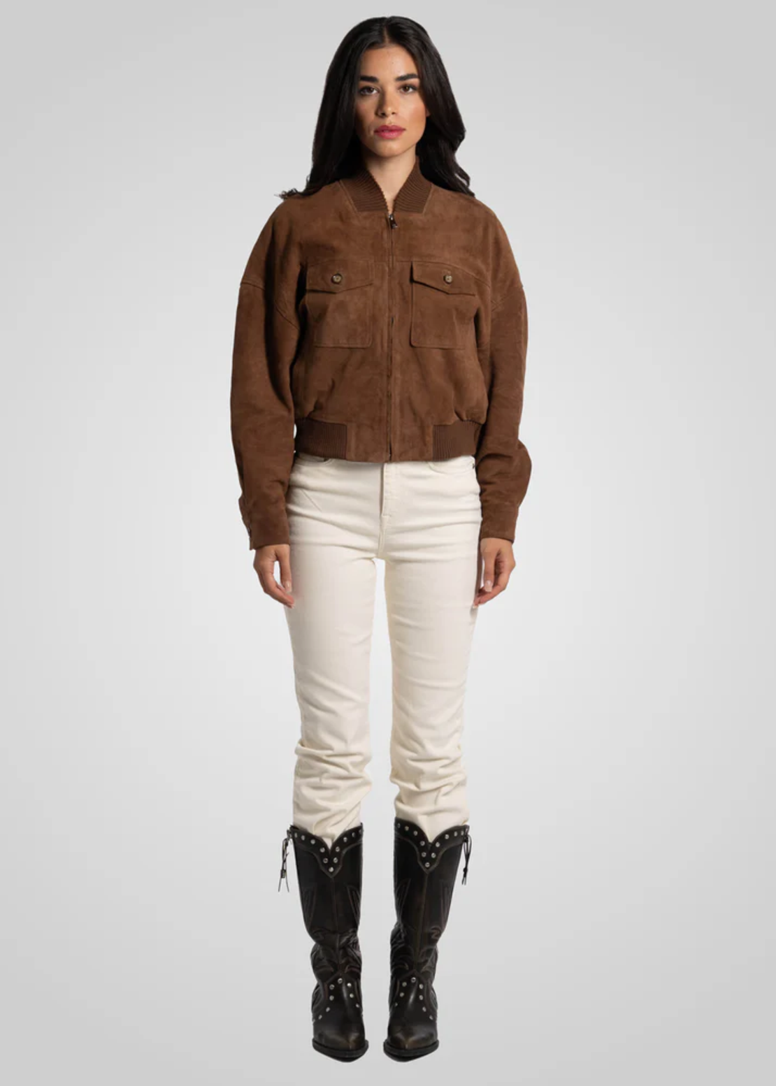 ג׳קט עור ז׳מס בשילוב סריג