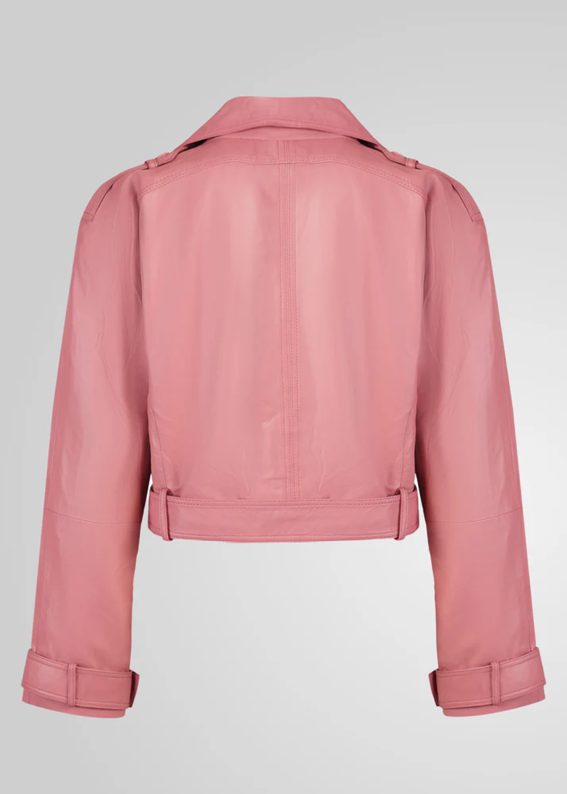 מעיל עור כפתור מגנט- ורוד