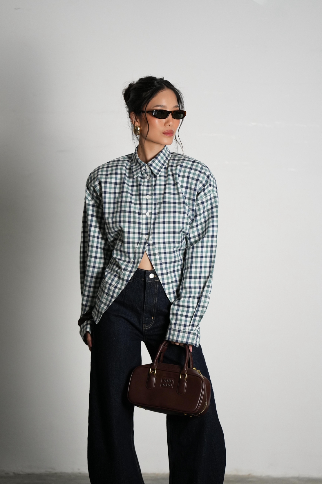 חולצת סילברה משובצת