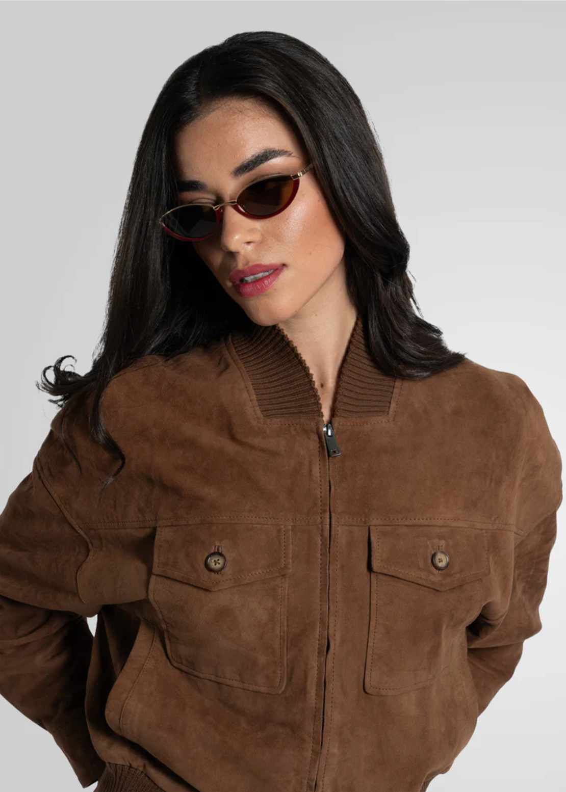 ג׳קט עור ז׳מס בשילוב סריג