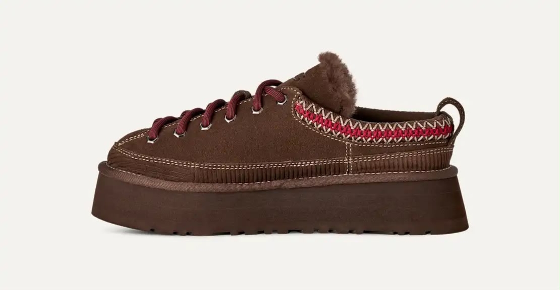 Heritage lace up slipper- שוקולד