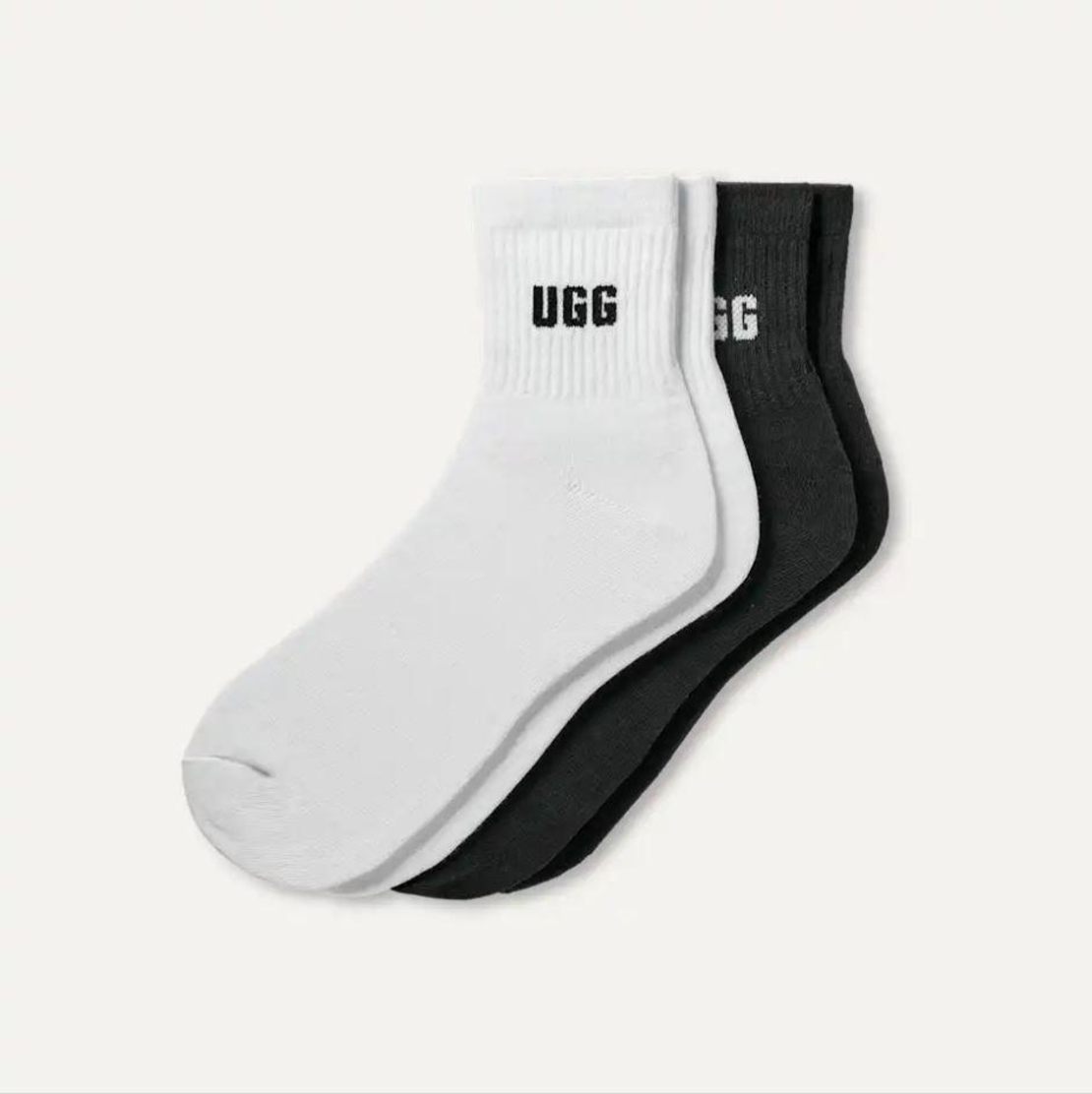 גרב 2 במארז  Quinlin Logo Quarter 2   שחור לבן Pack נשים