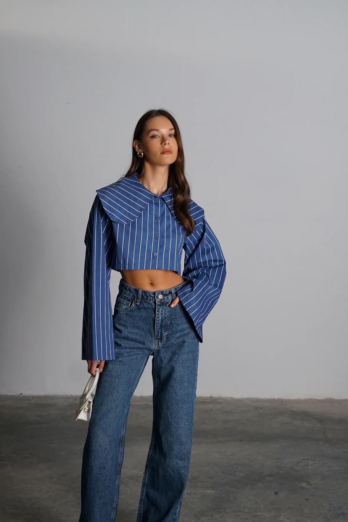 חולצת קרמברי-כחול פסים