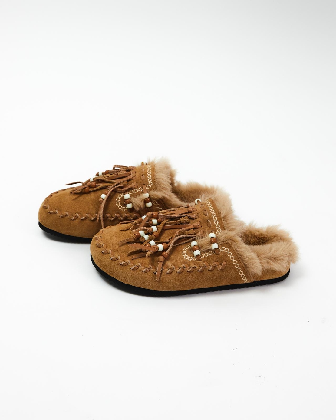 כפכף שילוב פרווה חום