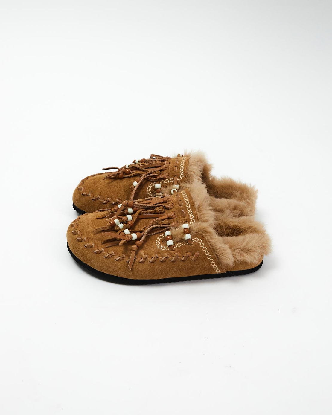 כפכף שילוב פרווה חום