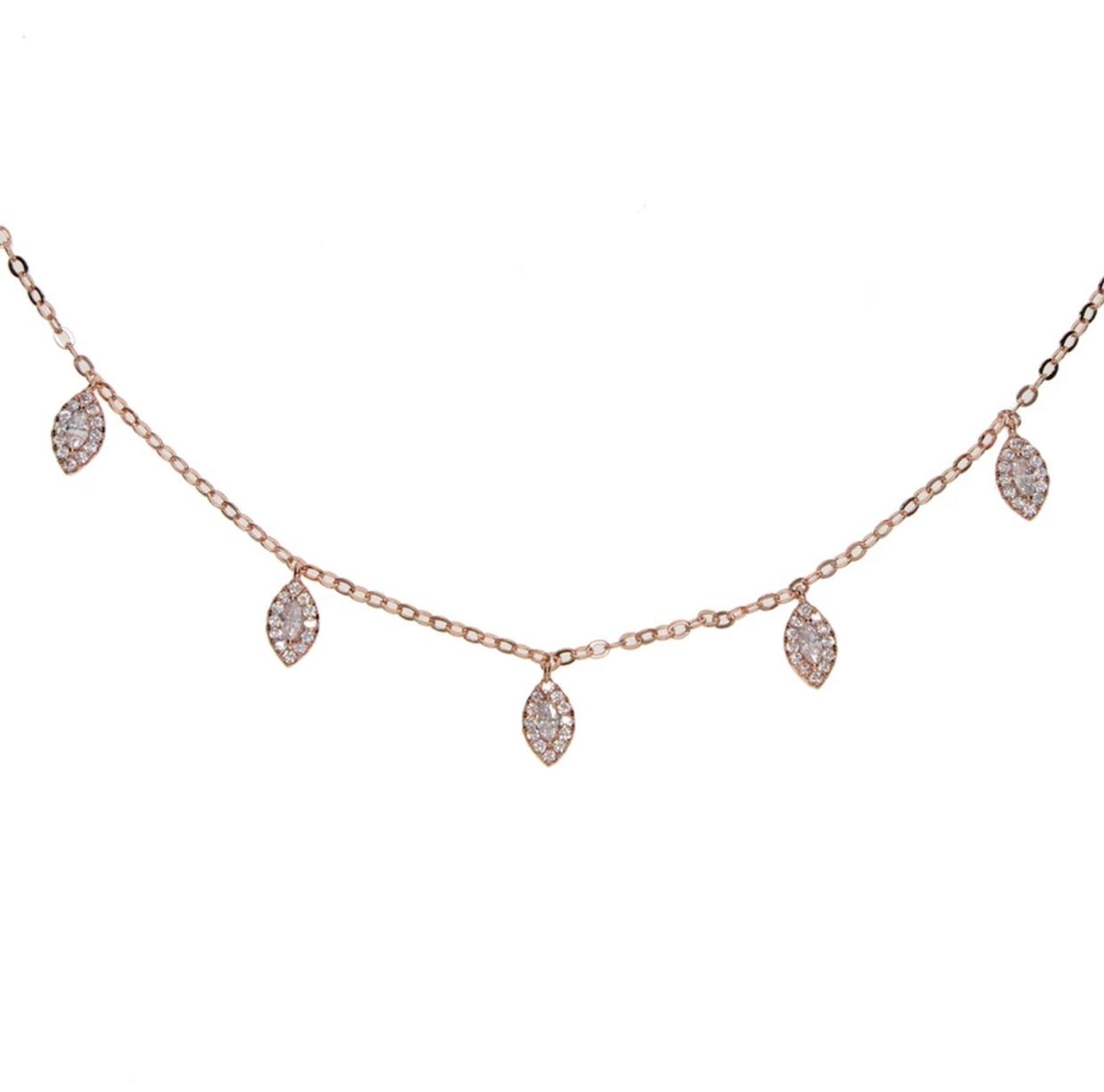 שרשרת רוז גולד טיפות נופלות