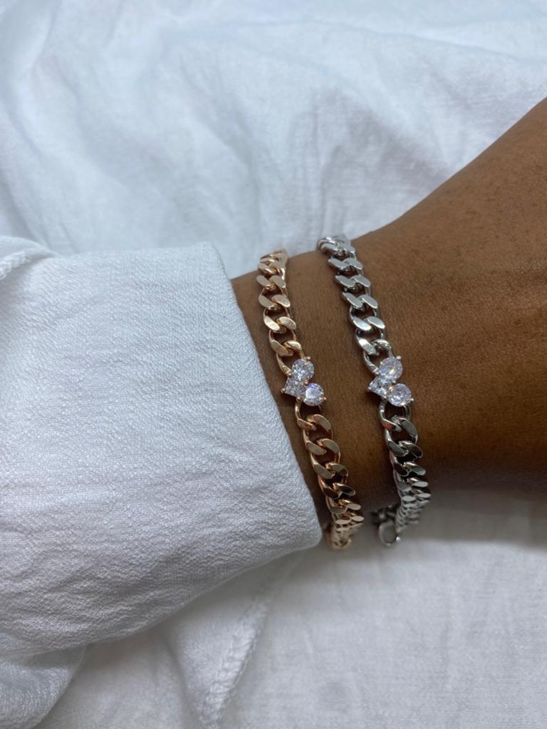 צמיד גורמט כסף 925 - זרקון לב