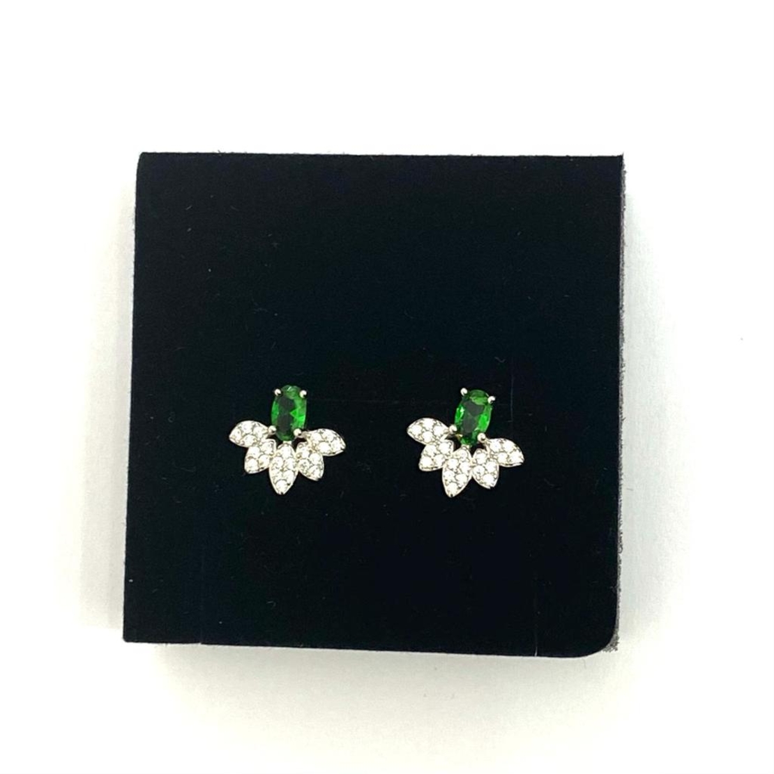 עגילי NOA - כסף 925 אבן ירוקה