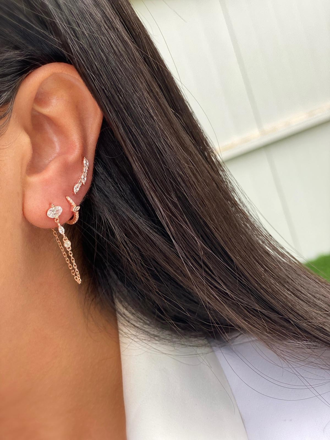 עגיל MIEL - כסף 925 בציפוי רוז גולד 