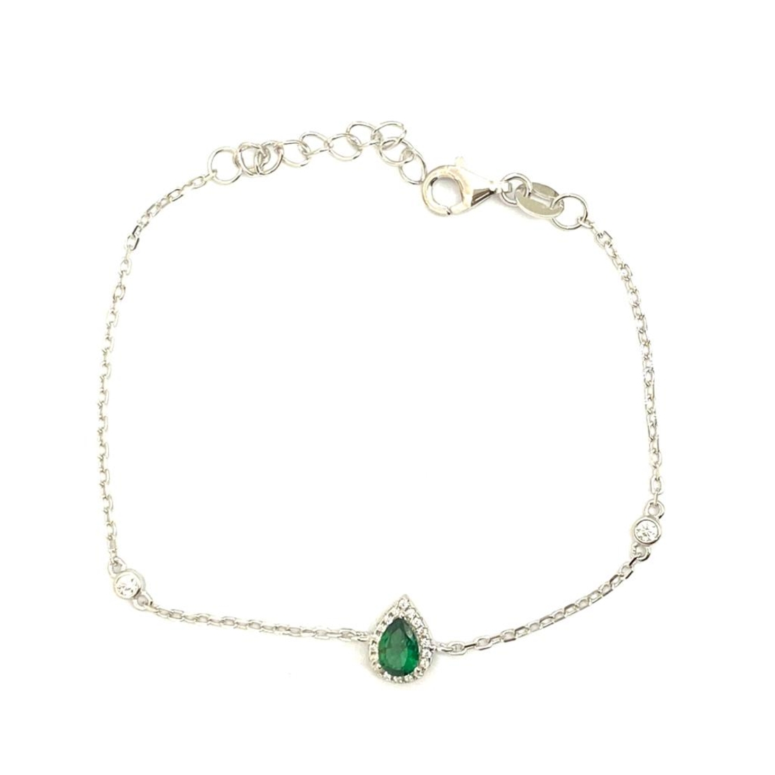 צמיד כסף 925  - טיפה ירוקה