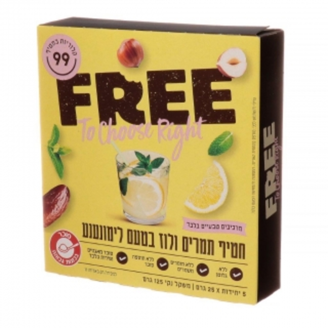 FREE חטיף תמרים ולוז בטעם לימונענע