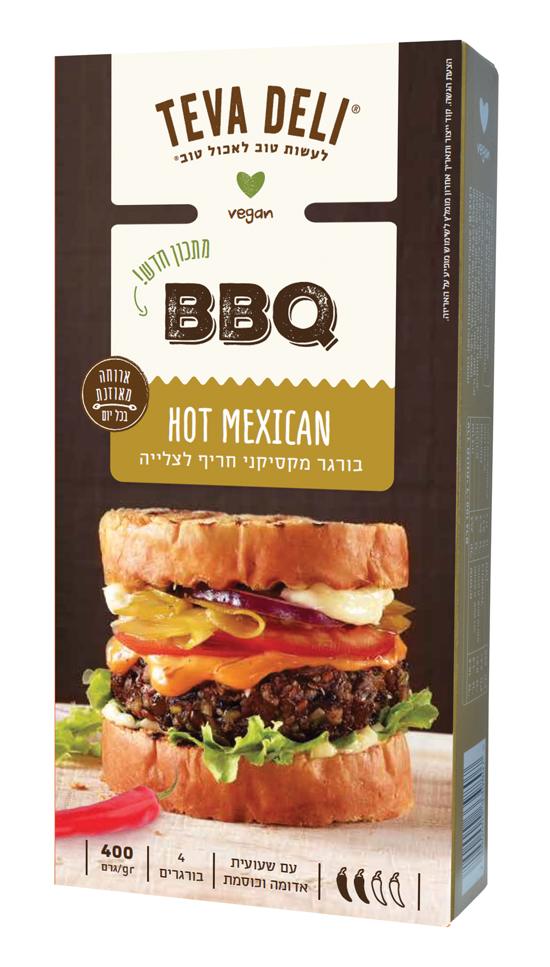 בורגר מקסיקני חריף לצלייה