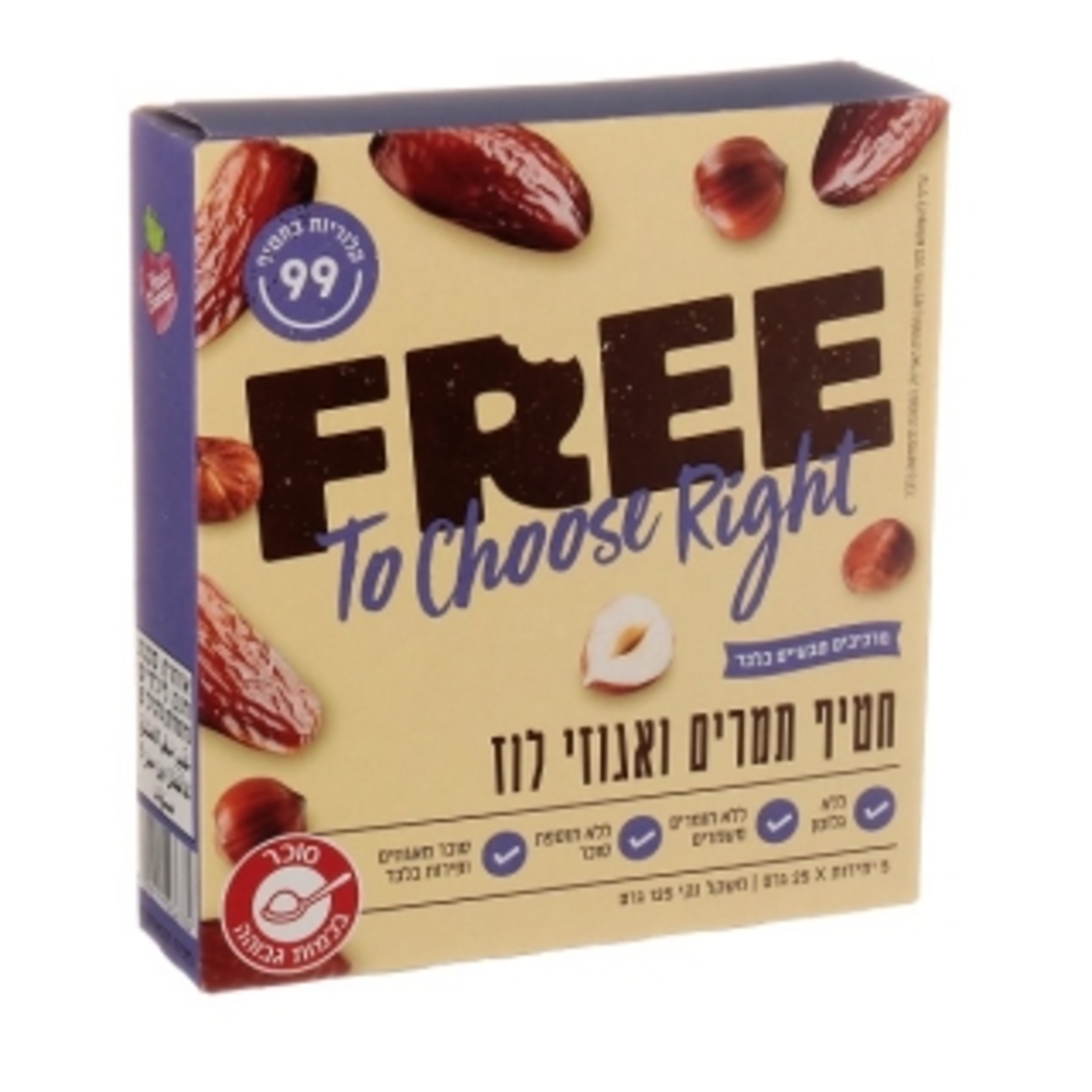 FREE חטיף תמרים ואגוזי לוז