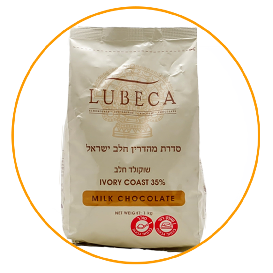 שוקולד לובקה לבן 35% 5 ק