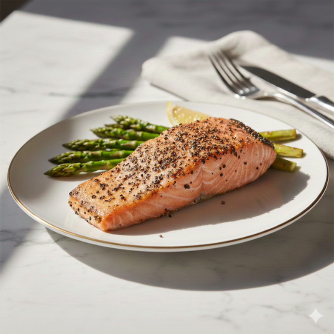 סלמון בפלפל שחור גרוס