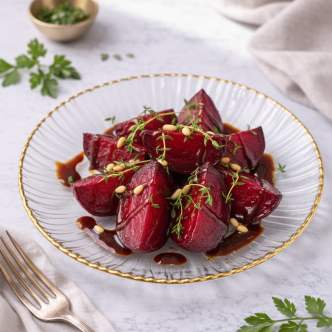 רבעי סלק צלויים בבלסמי (טבעוני)