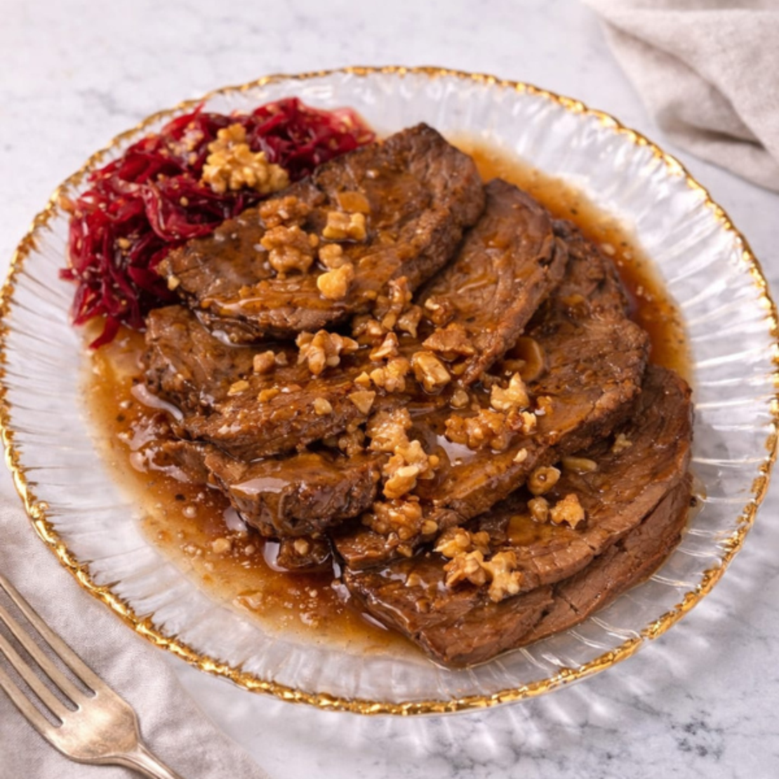 צלי בקר ברוטב אגוזים