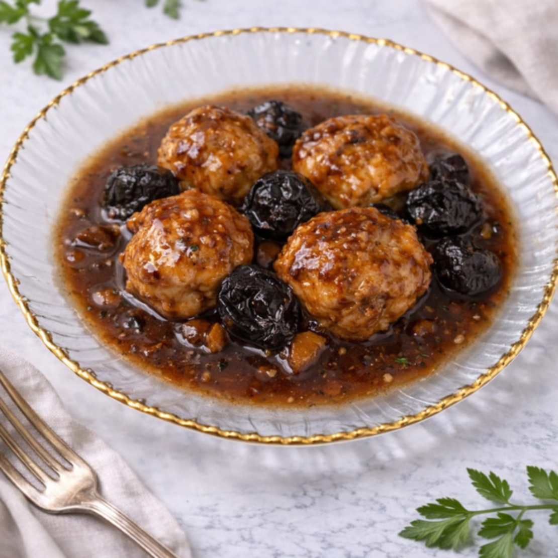 קציצות עוף ברוטב שזיפים