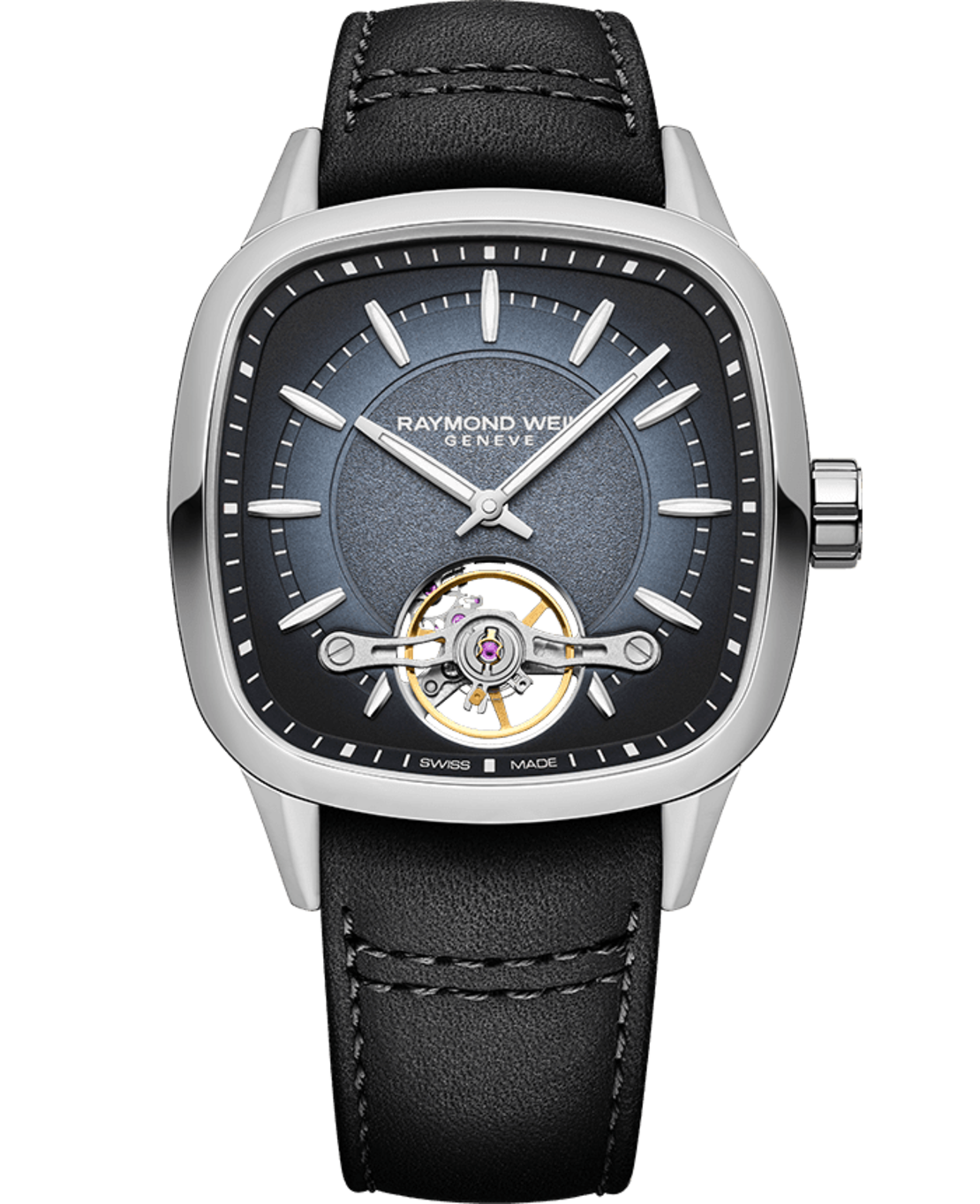FREELANCER Freelancer Calibre RW1212 Men’s Automatic Black Leather Strap Watch, 40 x 40 mm