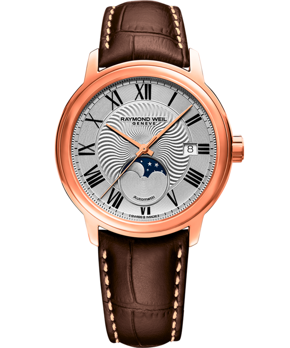 שעון Raymond Weil Maestro Moon Phase Automatic Brown Leather