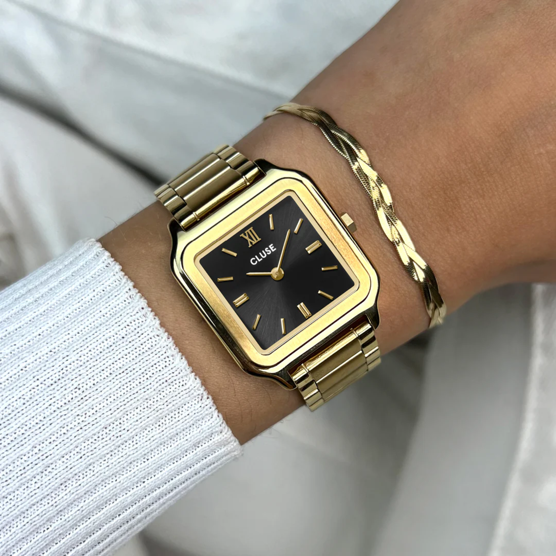 Gracieuse Watch Steel, Black, Gold Colour CW11906