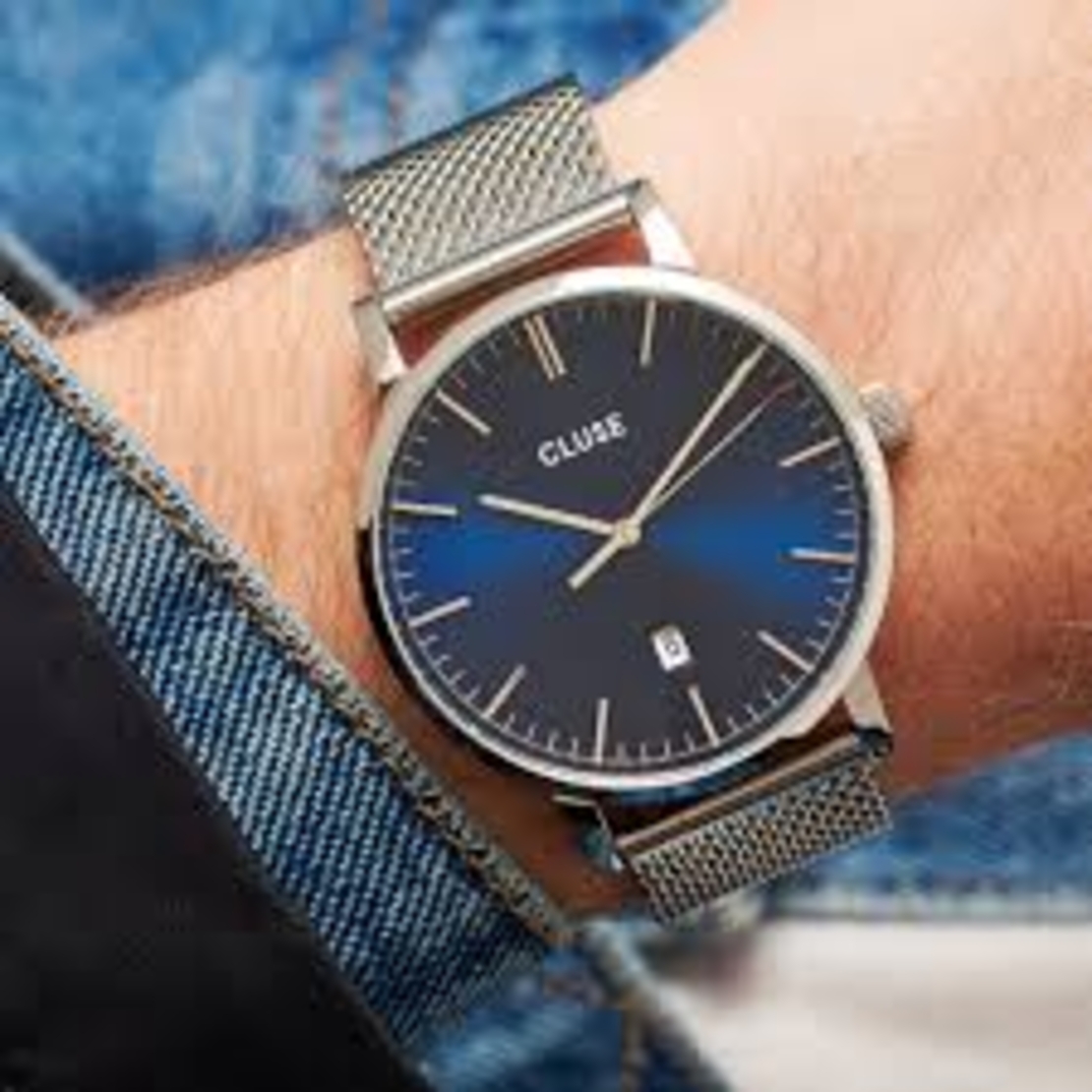 CW0101501004  Aravis Mesh Blue, Silver Colour