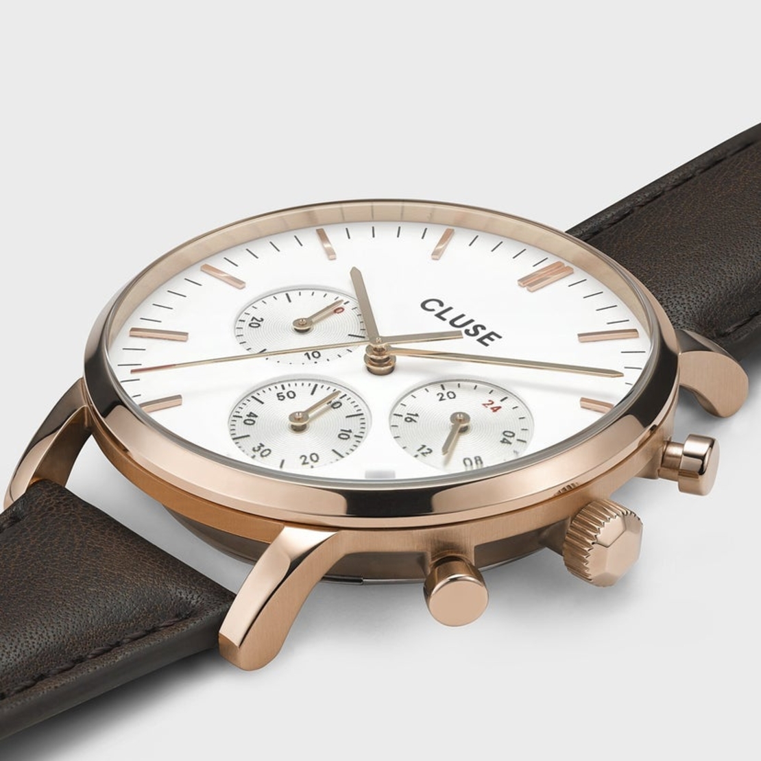  CW0101502002 Aravis Chrono Leather Brown, Rose Gold Colour