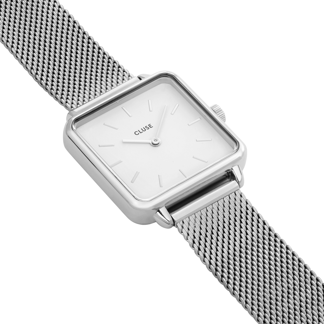 LA Garconne silver mesh white