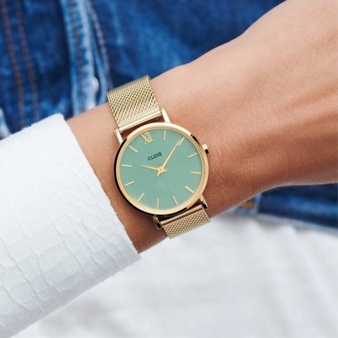 Minuit Mesh Green, Gold Colour