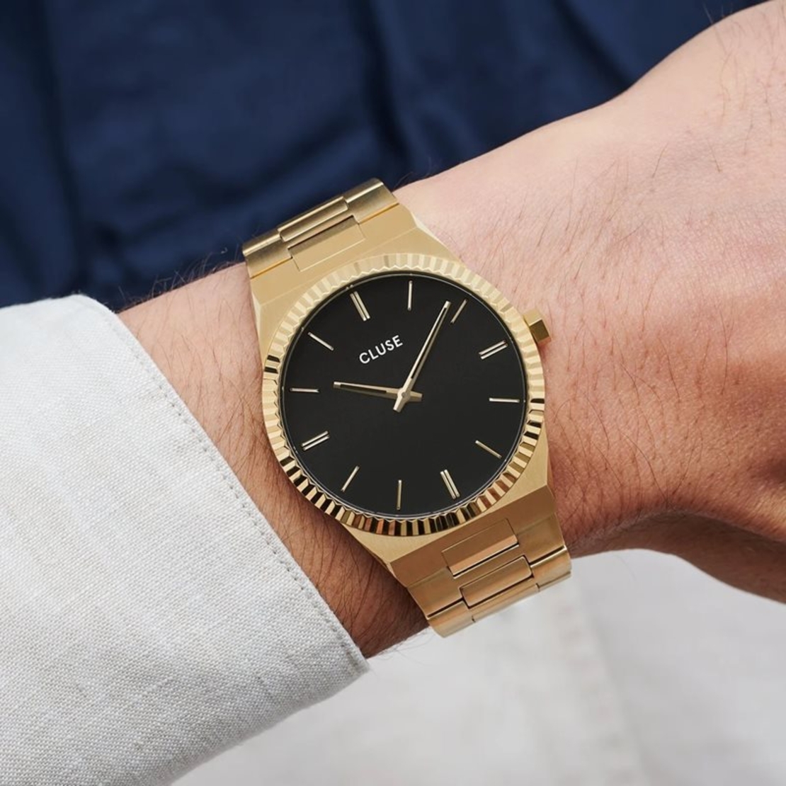 CW0101503007  Vigoureux Steel Black, Gold Colour