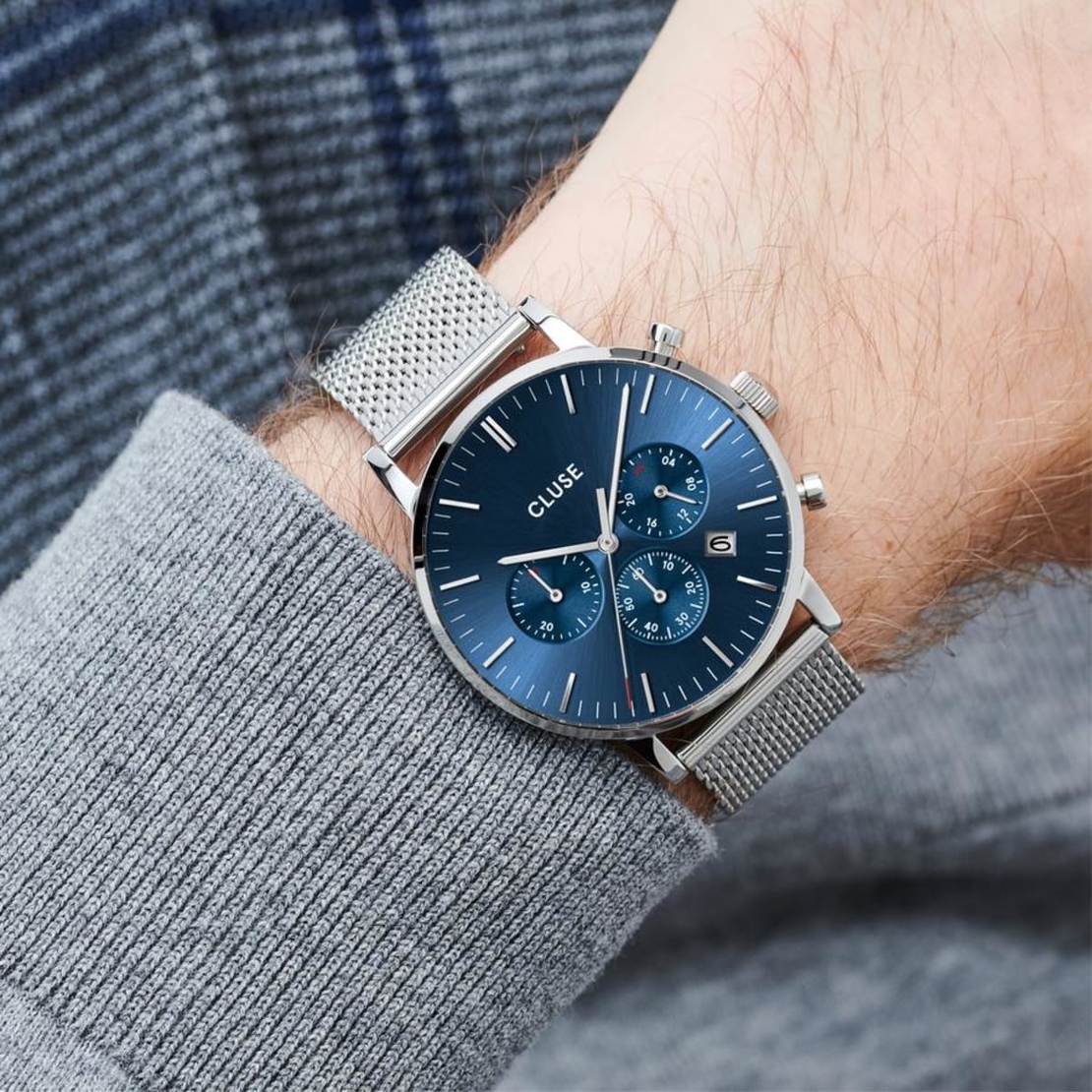 40 mm - CW0101502004  Aravis Chrono Mesh Blue, Silver