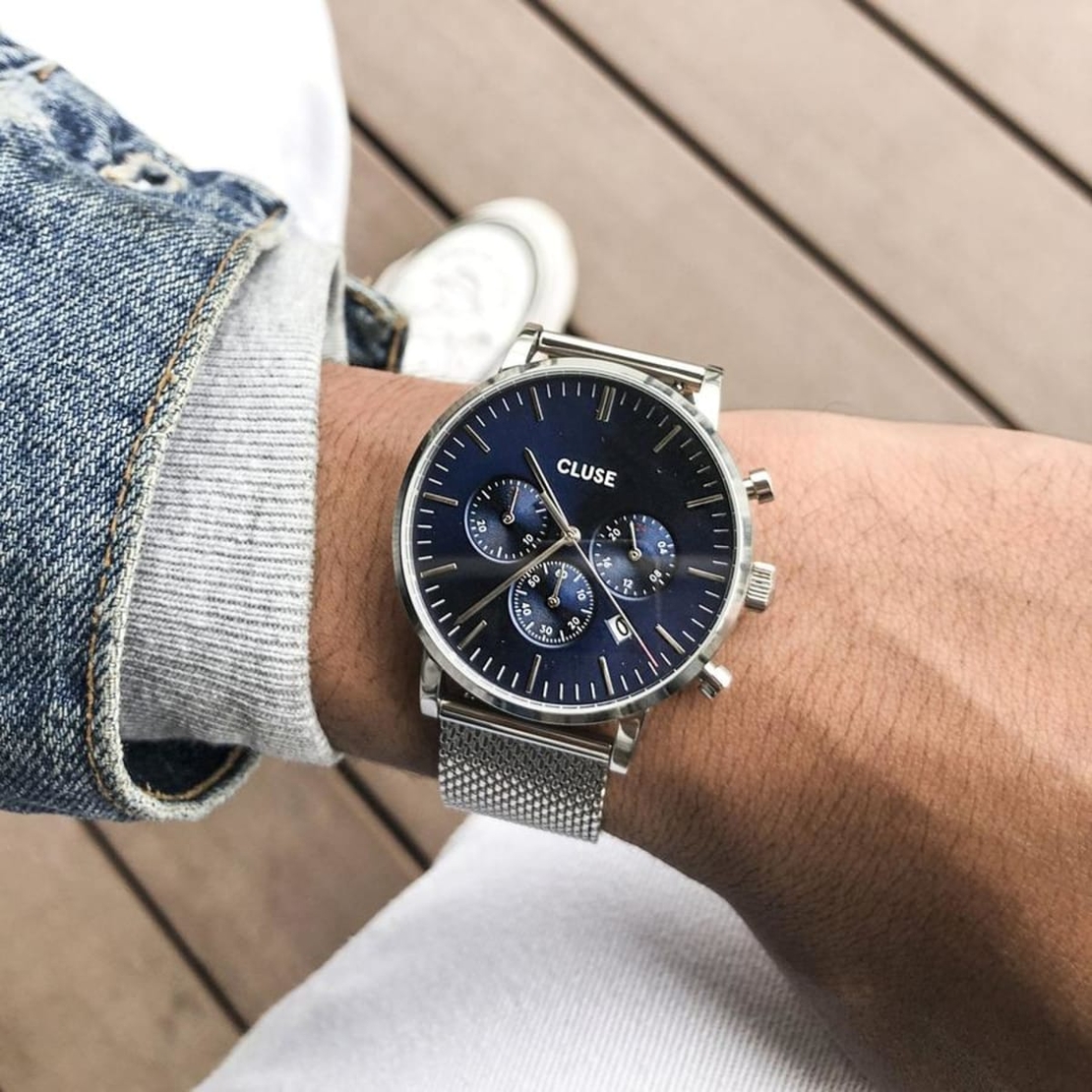40 mm - CW0101502004  Aravis Chrono Mesh Blue, Silver