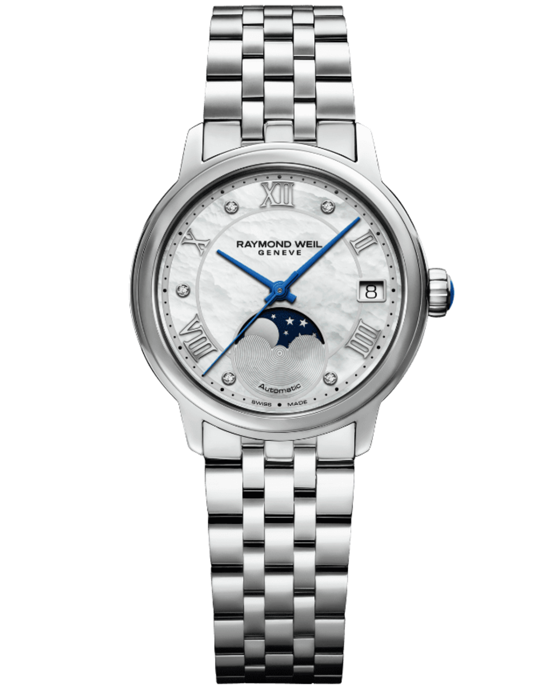 Maestro Ladies Automatic Moon phase Mother-of-Pearl Diamond Watch, 34mm 2139-ST-00965